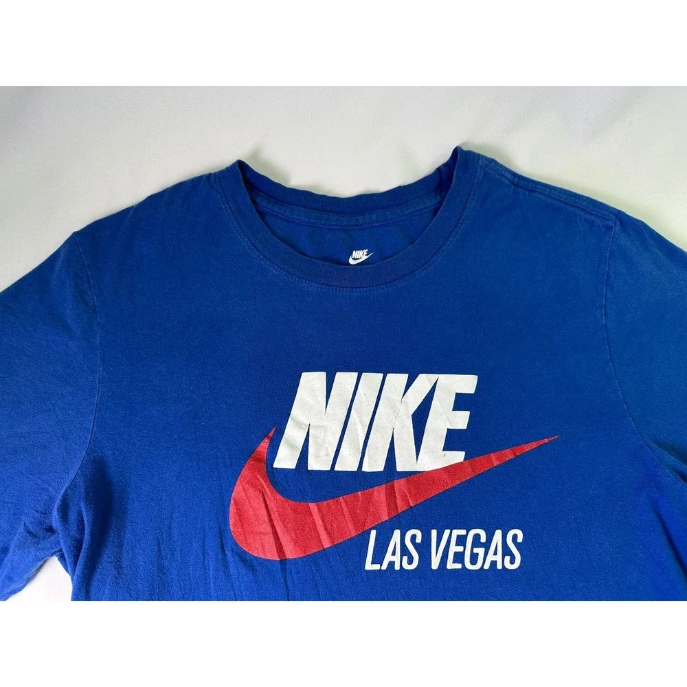 Nike Shirt Small Mens Blue Las Vegas‎ Graphic Swoosh Logo Cotton Sportswear S